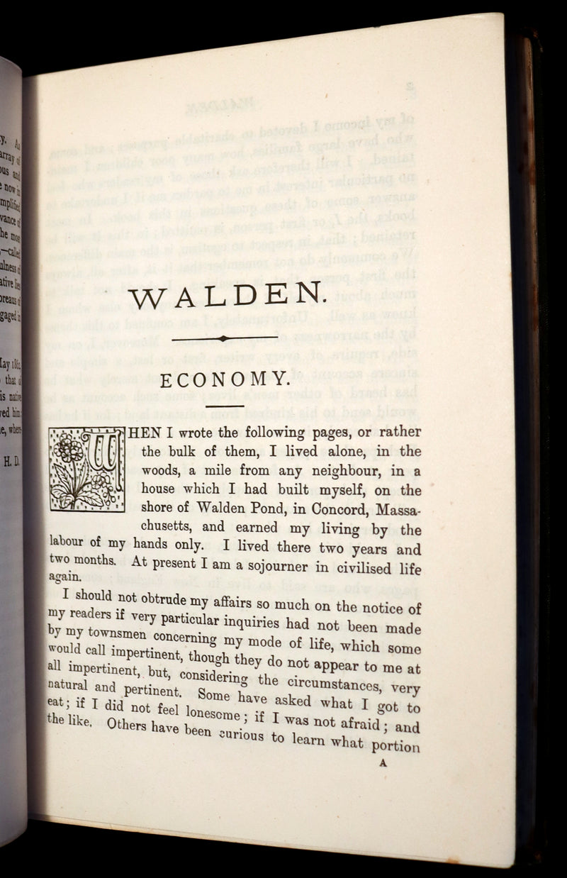 1886 Rare Victorian Book - WALDEN by Henry David THOREAU With an Introductory Note by Will H. Dircks.