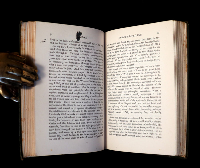 1886 Rare Victorian Book - WALDEN by Henry David THOREAU With an Introductory Note by Will H. Dircks.