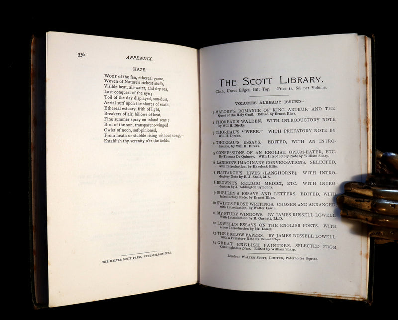 1886 Rare Victorian Book - WALDEN by Henry David THOREAU With an Introductory Note by Will H. Dircks.