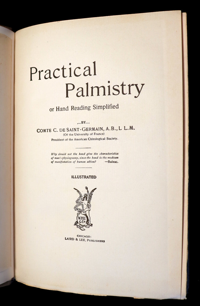 1897 Scarce Book - Practical Palmistry - CHIROMANCY by Edgar de Valcourt-Vermont (Comte C. de Saint-Germain).