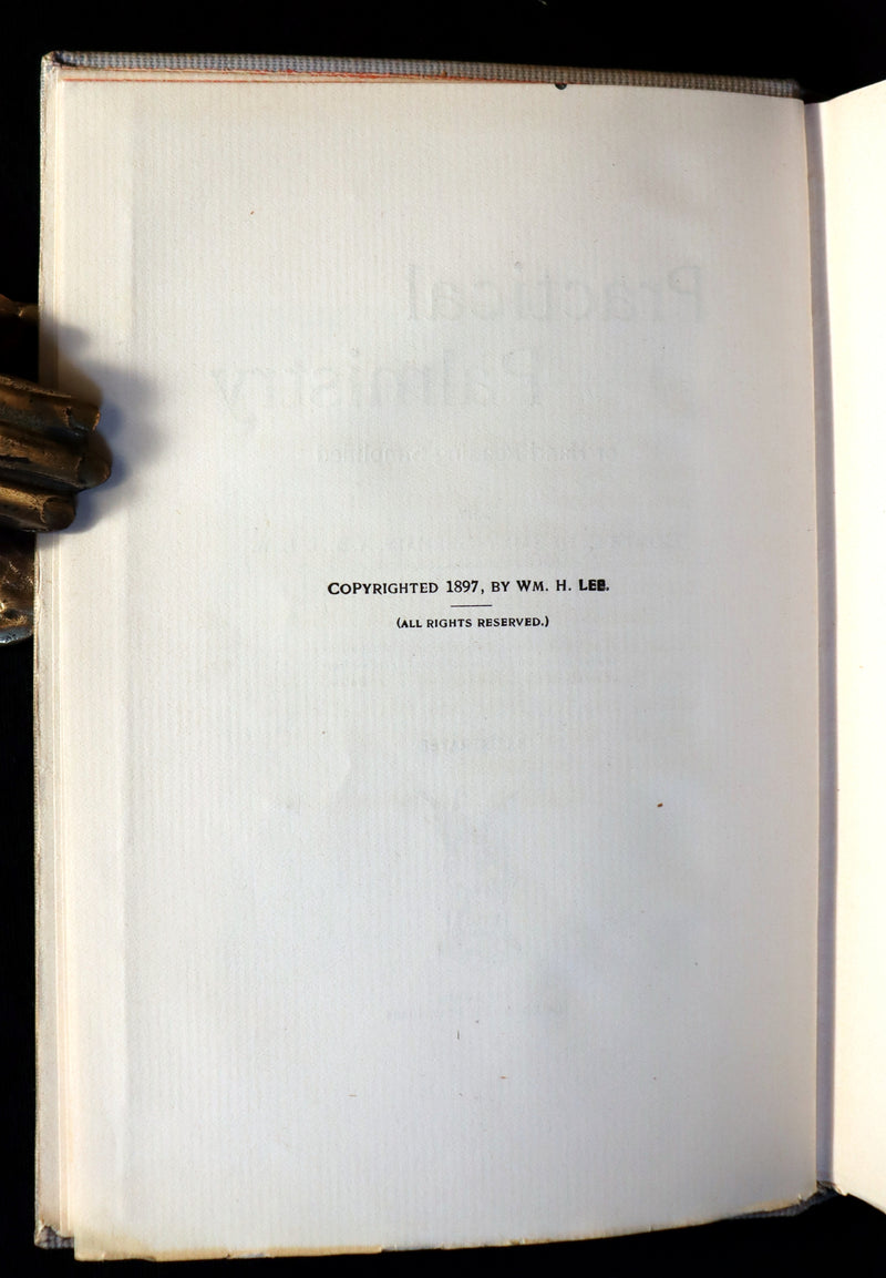 1897 Scarce Book - Practical Palmistry - CHIROMANCY by Edgar de Valcourt-Vermont (Comte C. de Saint-Germain).