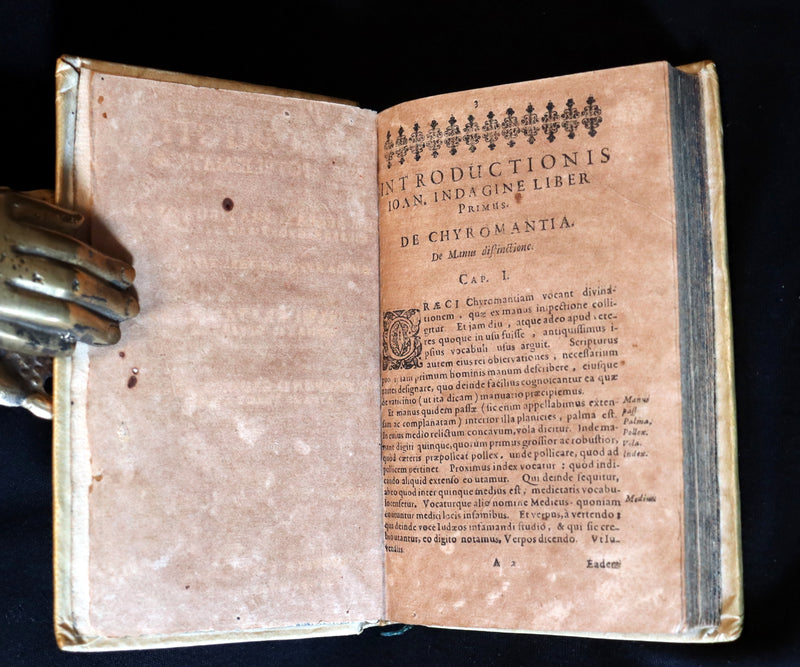 1672 Scarce Latin Vellum Book - Indagine's CHIROMANCY, PHYSIOGNOMY & ASTROLOGY.