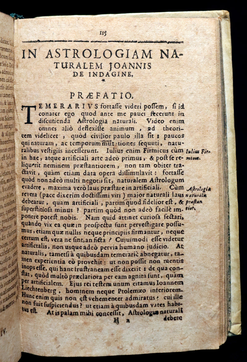 1672 Scarce Latin Vellum Book - Indagine's CHIROMANCY, PHYSIOGNOMY & ASTROLOGY.