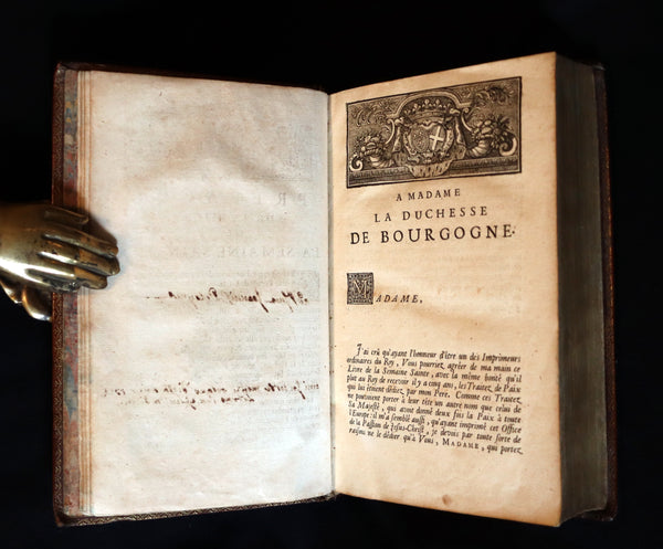 1698 Rare French Latin Book ~ The Office of Holy Week dedicated to the Duchess of Bourgogne. L'Office de la Semaine Sainte.