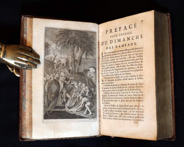 1698 Rare French Latin Book ~ The Office of Holy Week dedicated to the Duchess of Bourgogne. L'Office de la Semaine Sainte.