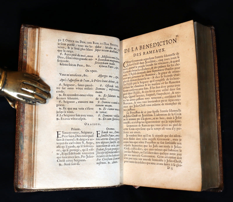 1698 Rare French Latin Book ~ The Office of Holy Week dedicated to the Duchess of Bourgogne. L'Office de la Semaine Sainte.