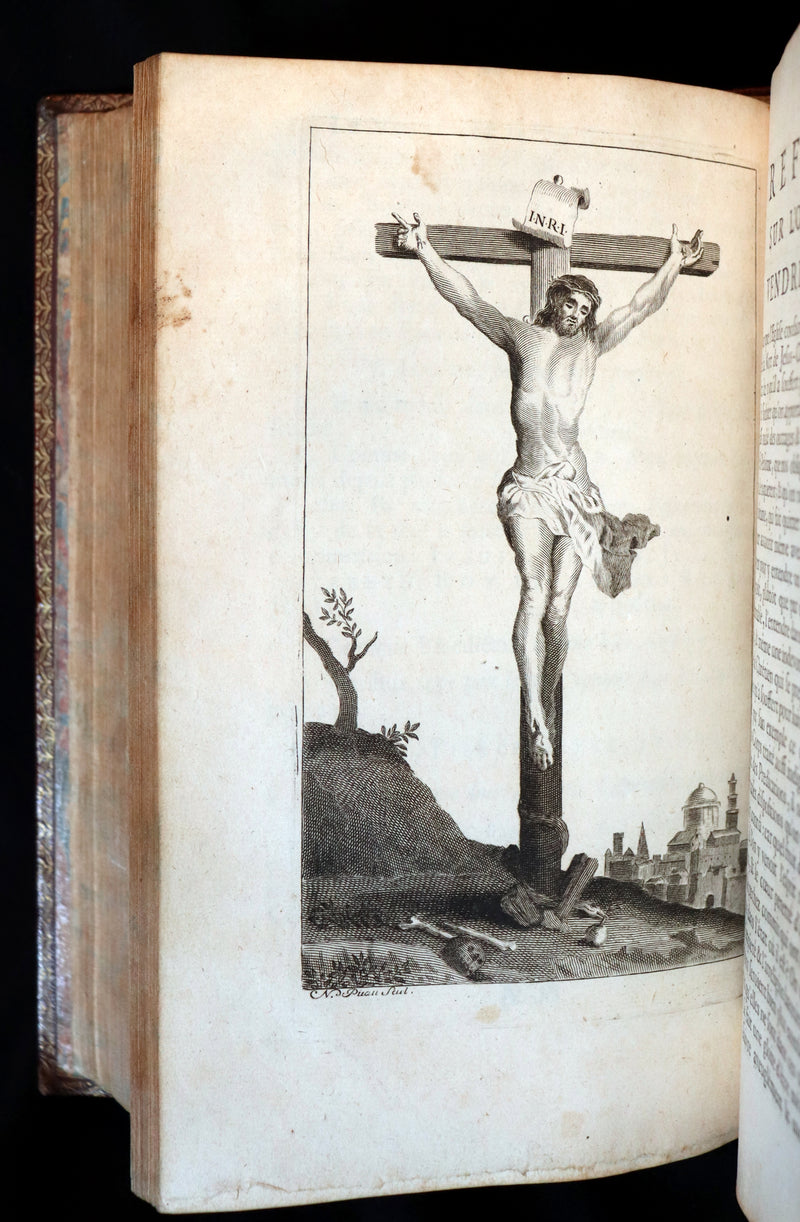 1698 Rare French Latin Book ~ The Office of Holy Week dedicated to the Duchess of Bourgogne. L'Office de la Semaine Sainte.