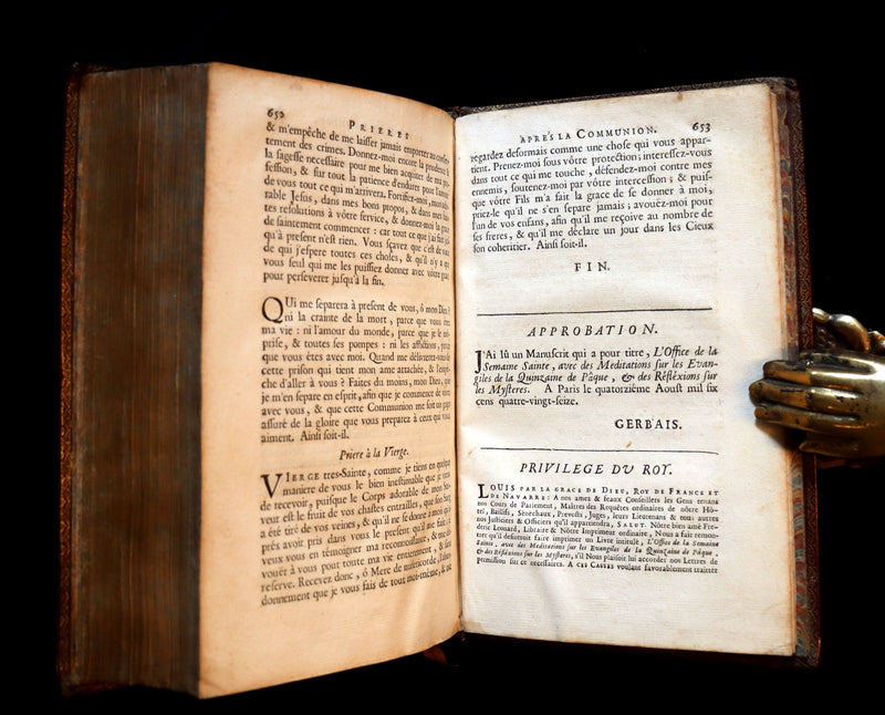 1698 Rare French Latin Book ~ The Office of Holy Week dedicated to the Duchess of Bourgogne. L'Office de la Semaine Sainte.
