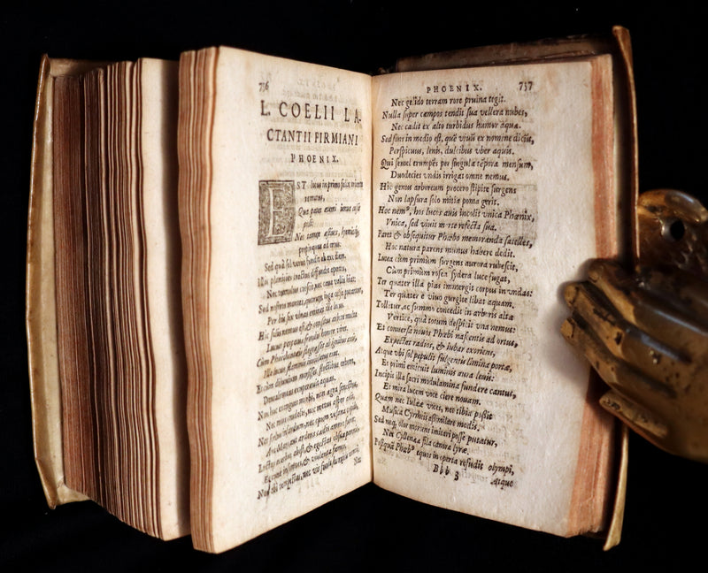 1630 Scarce Latin Vellum Book - LACTANTIUS' Divine Institutes & The PHOENIX.