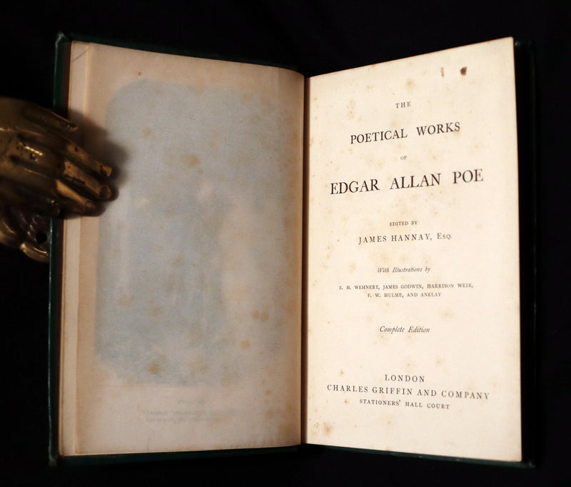 1852 Rare Victorian Book - The Poetical Works of EDGAR ALLAN POE. Complete Edition Illustrated.