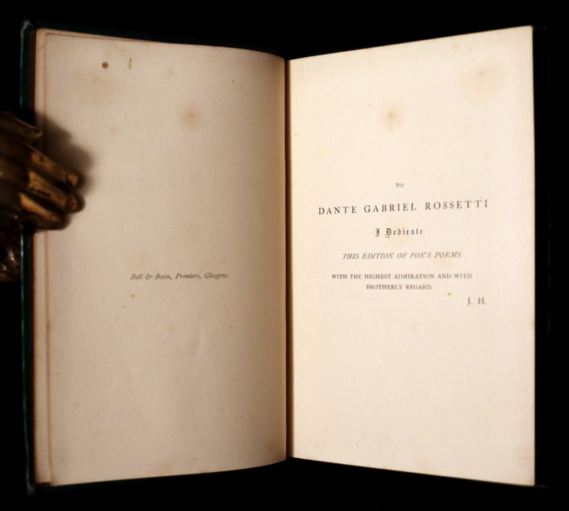 1852 Rare Victorian Book - The Poetical Works of EDGAR ALLAN POE. Complete Edition Illustrated.