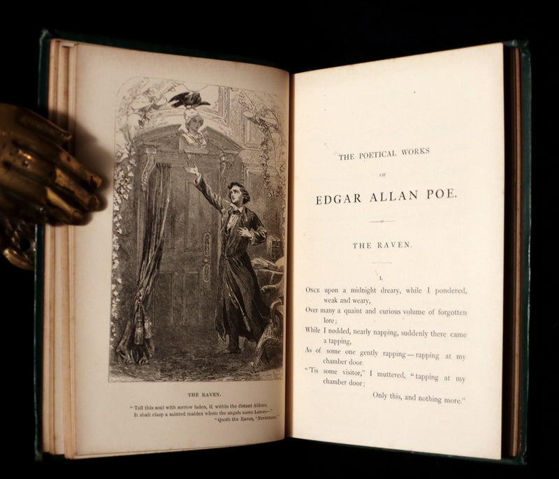1852 Rare Victorian Book - The Poetical Works of EDGAR ALLAN POE. Complete Edition Illustrated.