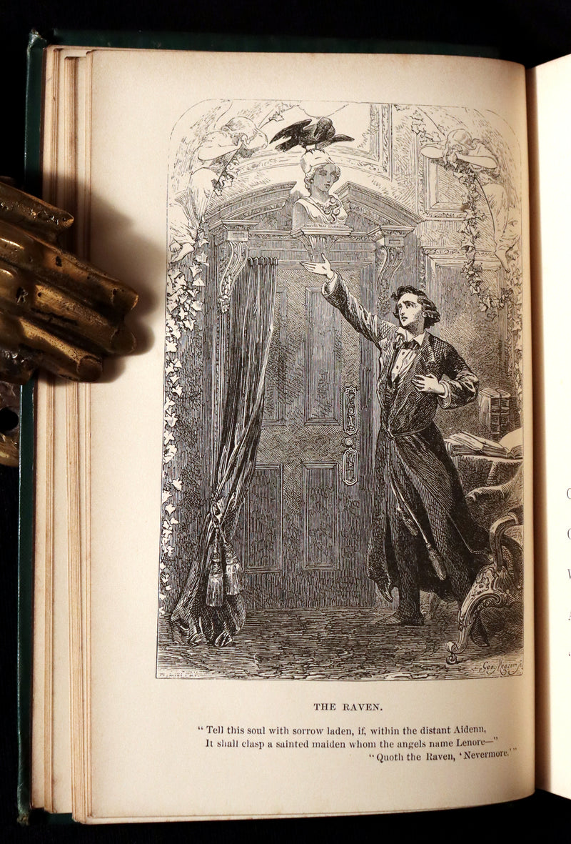 1852 Rare Victorian Book - The Poetical Works of EDGAR ALLAN POE. Complete Edition Illustrated.