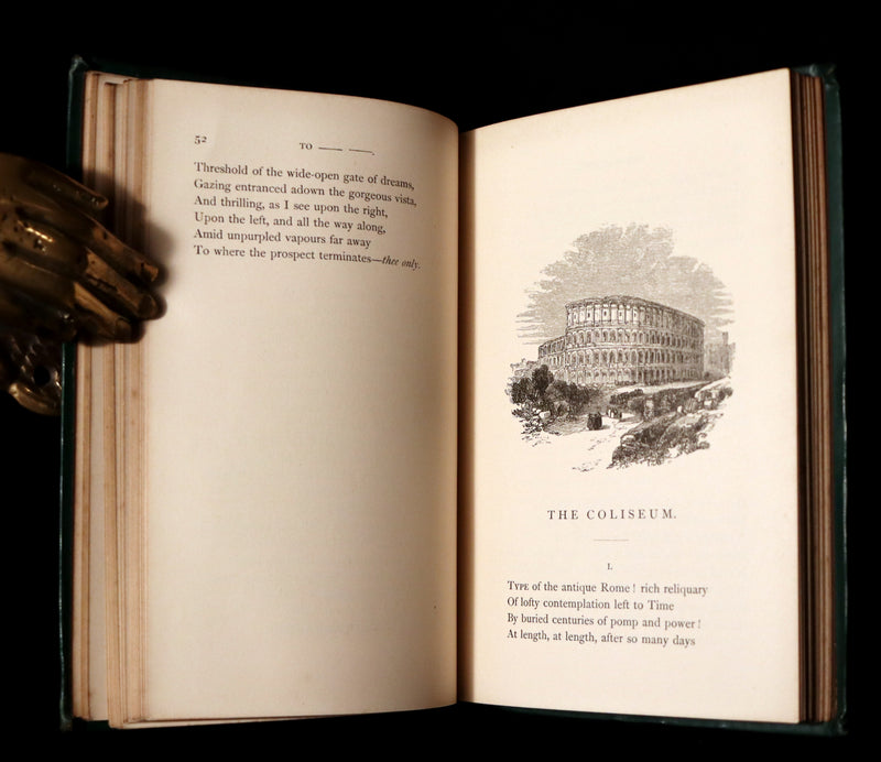 1852 Rare Victorian Book - The Poetical Works of EDGAR ALLAN POE. Complete Edition Illustrated.