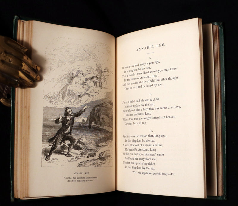 1852 Rare Victorian Book - The Poetical Works of EDGAR ALLAN POE. Complete Edition Illustrated.