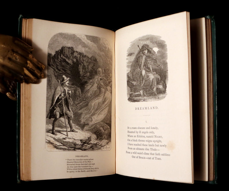 1852 Rare Victorian Book - The Poetical Works of EDGAR ALLAN POE. Complete Edition Illustrated.