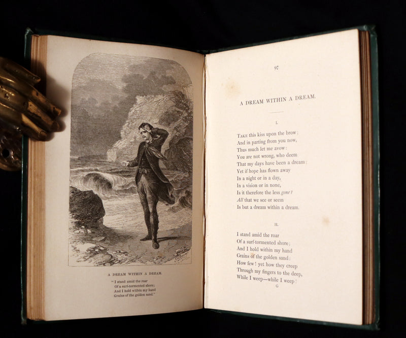1852 Rare Victorian Book - The Poetical Works of EDGAR ALLAN POE. Complete Edition Illustrated.
