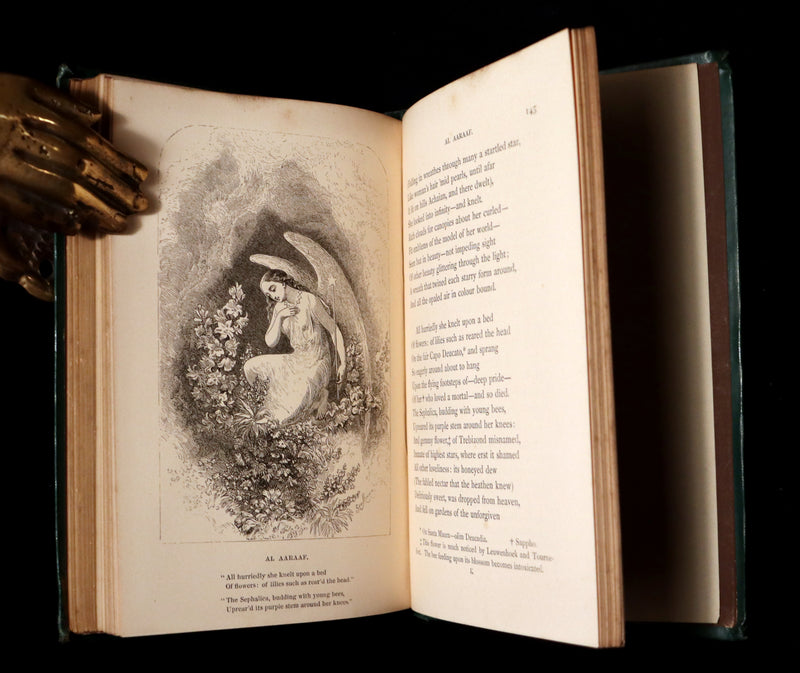1852 Rare Victorian Book - The Poetical Works of EDGAR ALLAN POE. Complete Edition Illustrated.