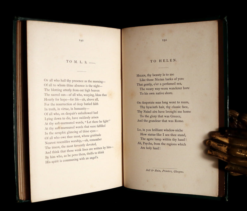 1852 Rare Victorian Book - The Poetical Works of EDGAR ALLAN POE. Complete Edition Illustrated.