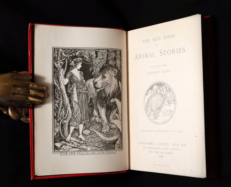 1899 Rare 1stED - The RED BOOK of ANIMAL STORIES by Andrew Lang Illustrated by H.J. Ford.