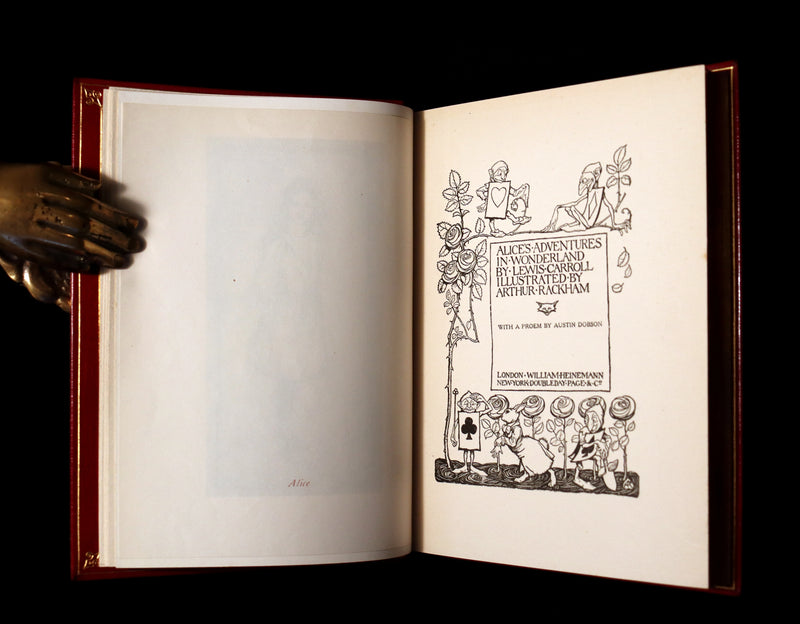 1909 Bayntun-Riviere Binding - Alice's Adventures in Wonderland, illustrated by Arthur Rackham with a poem by Austin Dobson.