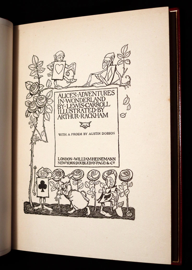 1909 Bayntun-Riviere Binding - Alice's Adventures in Wonderland, illustrated by Arthur Rackham with a poem by Austin Dobson.