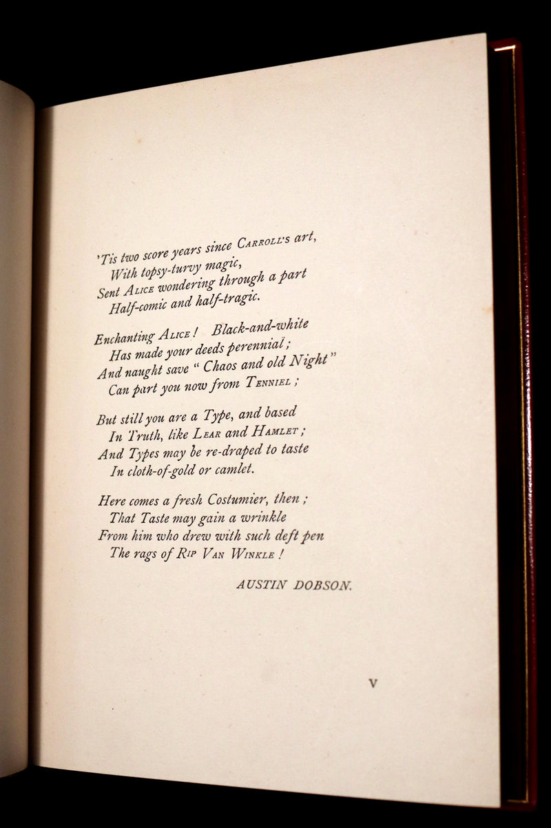 1909 Bayntun-Riviere Binding - Alice's Adventures in Wonderland, illustrated by Arthur Rackham with a poem by Austin Dobson.