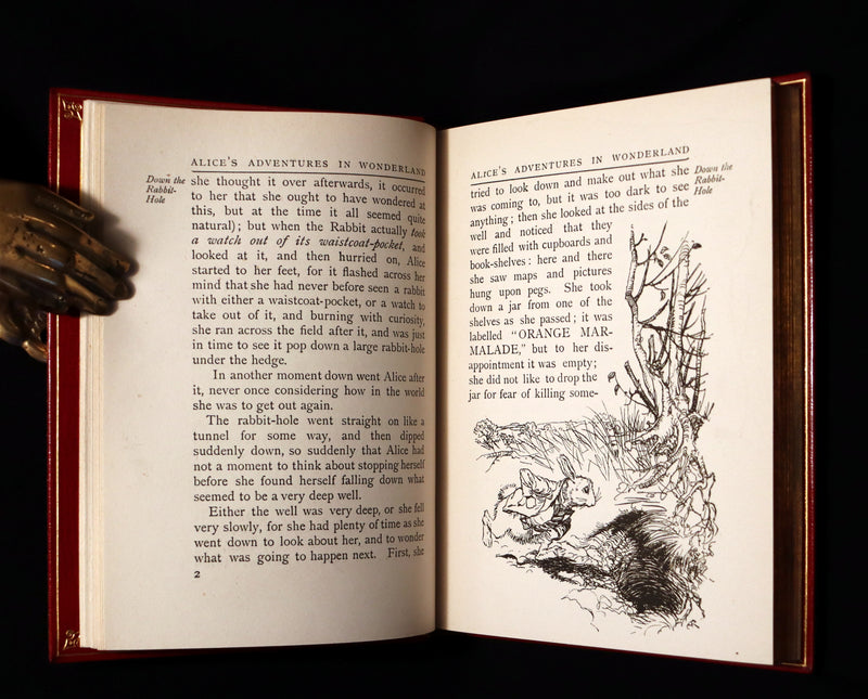 1909 Bayntun-Riviere Binding - Alice's Adventures in Wonderland, illustrated by Arthur Rackham with a poem by Austin Dobson.