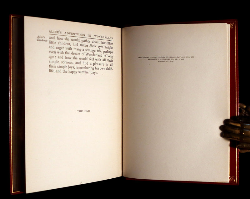 1909 Bayntun-Riviere Binding - Alice's Adventures in Wonderland, illustrated by Arthur Rackham with a poem by Austin Dobson.