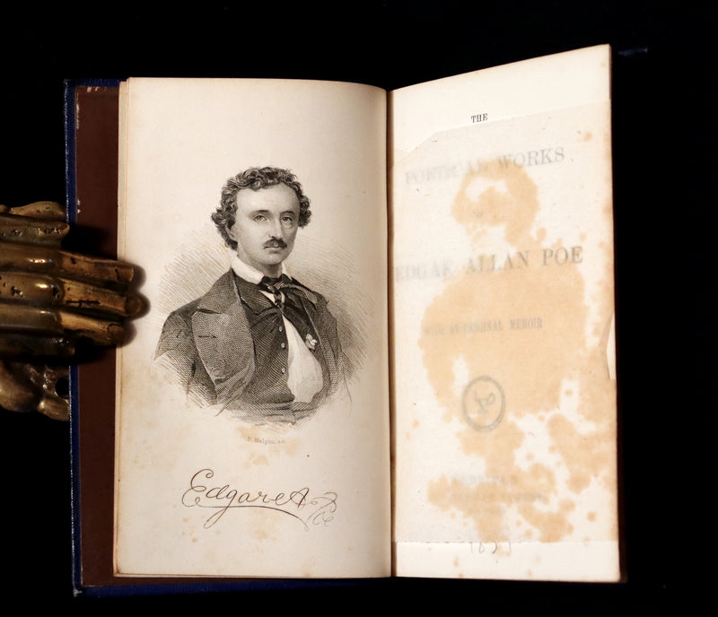 1859 Rare Book - The Poetical Works of EDGAR ALLAN POE with an Original Memoir.