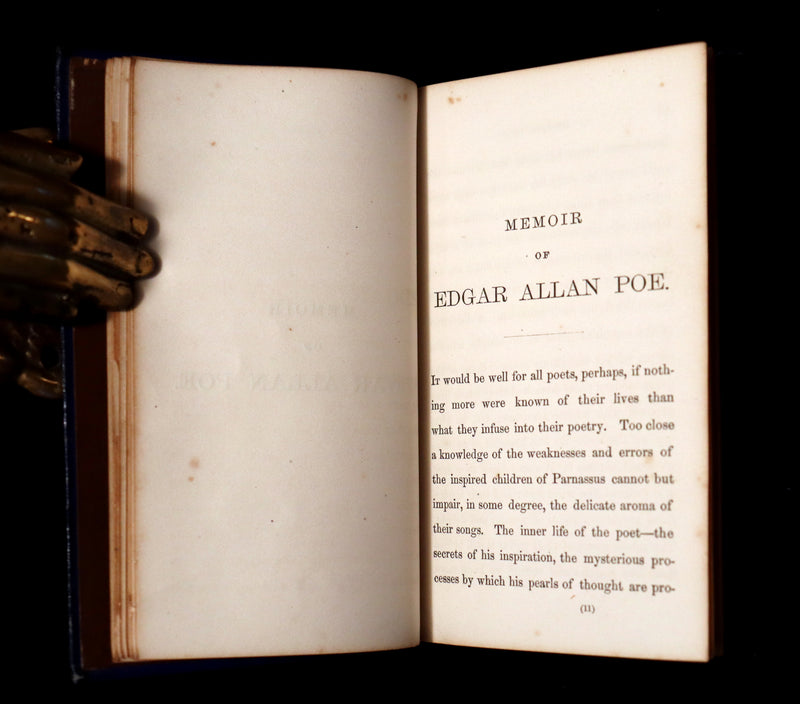 1859 Rare Book - The Poetical Works of EDGAR ALLAN POE with an Original Memoir.