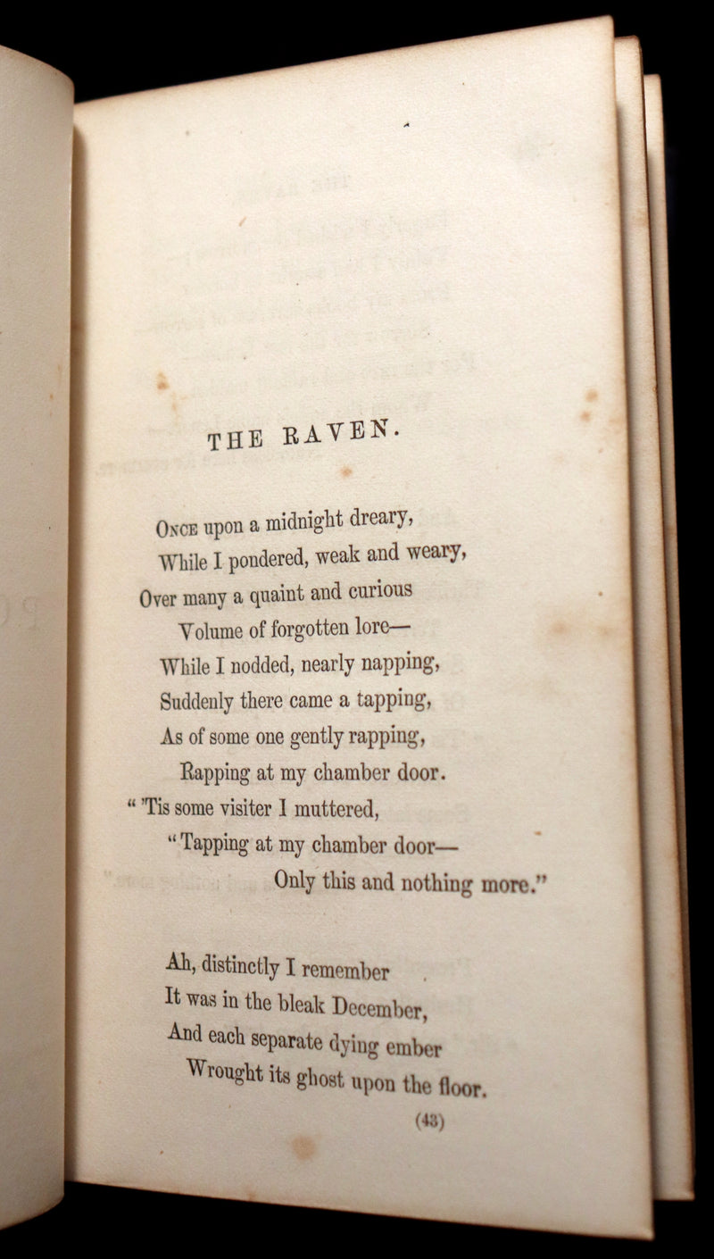 1859 Rare Book - The Poetical Works of EDGAR ALLAN POE with an Original Memoir.