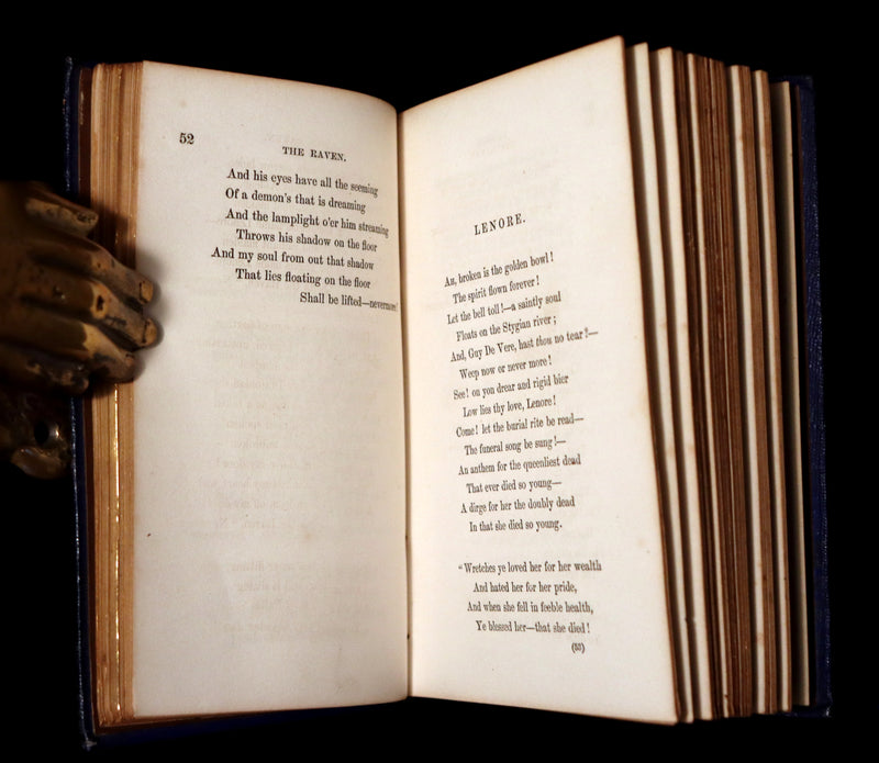 1859 Rare Book - The Poetical Works of EDGAR ALLAN POE with an Original Memoir.