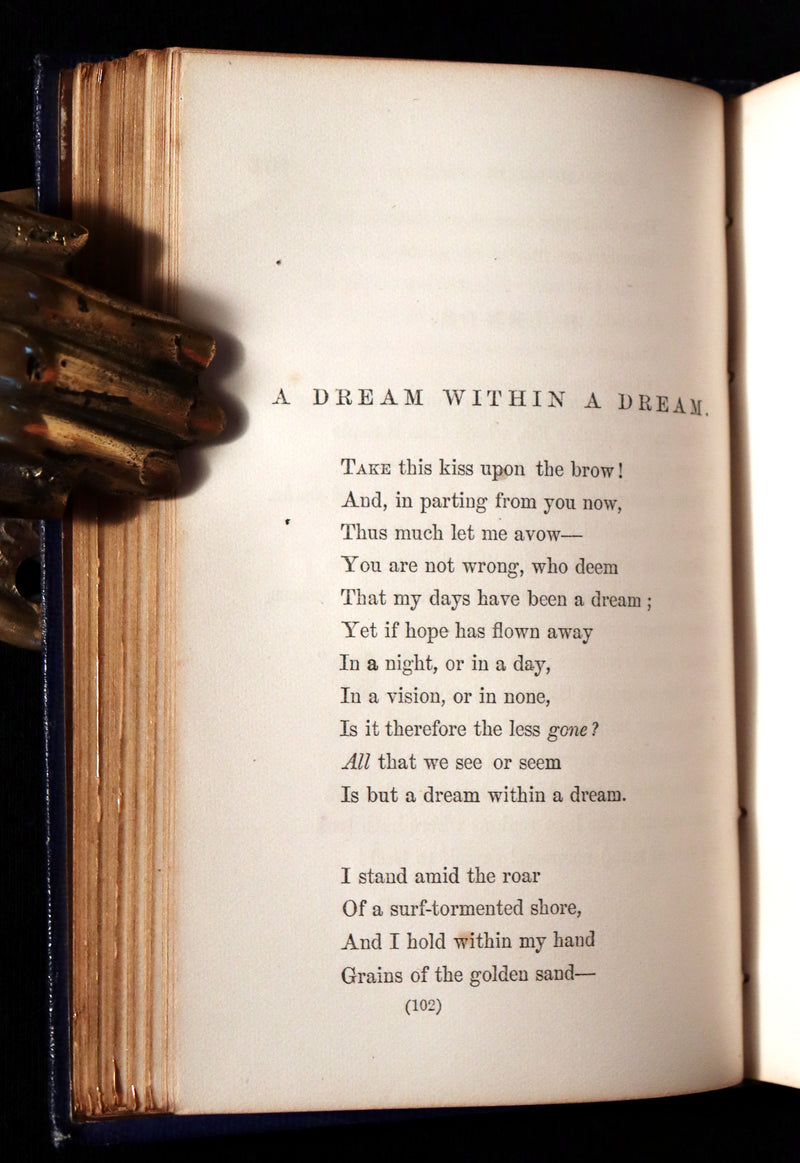 1859 Rare Book - The Poetical Works of EDGAR ALLAN POE with an Original Memoir.