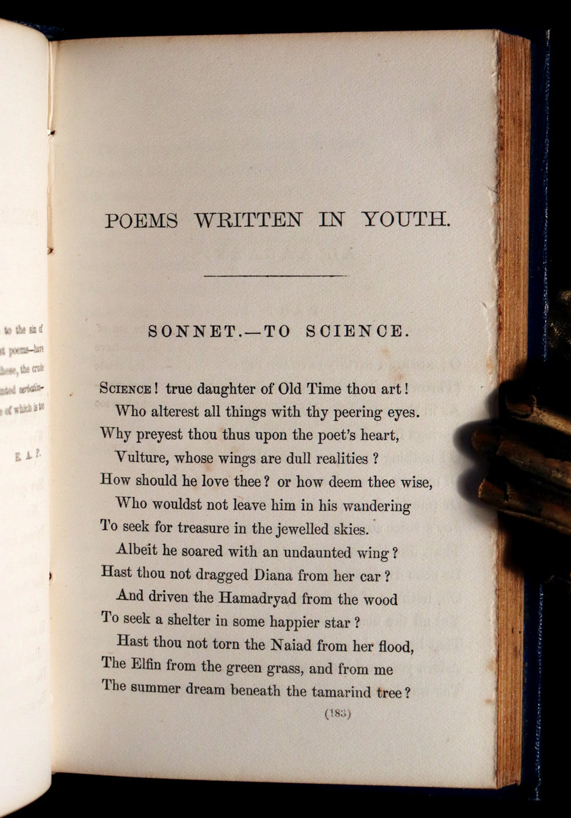 1859 Rare Book - The Poetical Works of EDGAR ALLAN POE with an Original Memoir.