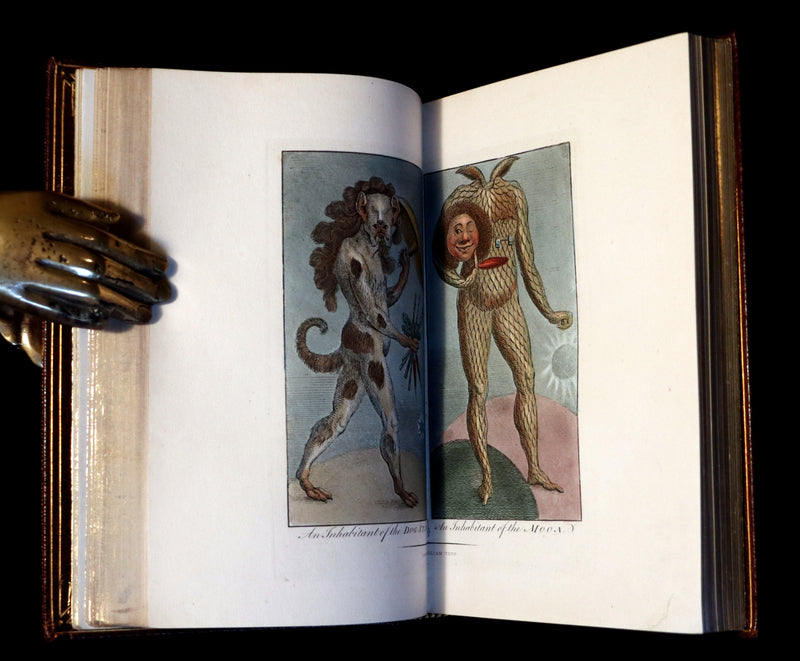 1868 Fine Bayntun-Riviere Binding - The Travels & Surprising Adventures of Baron MUNCHAUSEN. Illustrated in COLOR by Cruikshank.