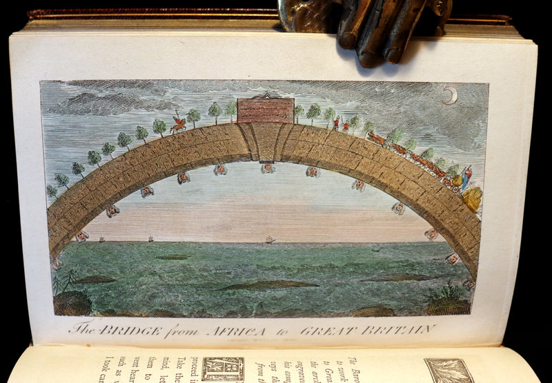1868 Fine Bayntun-Riviere Binding - The Travels & Surprising Adventures of Baron MUNCHAUSEN. Illustrated in COLOR by Cruikshank.
