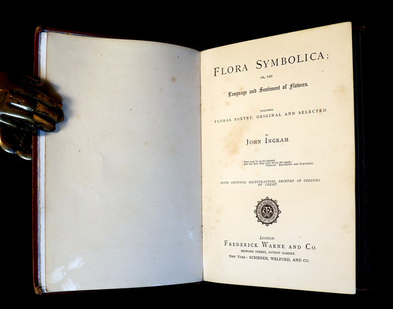 1870 Scarce Floriography Book ~ FLORA SYMBOLICA or The Language and Sentiment of Flowers by John Ingram.