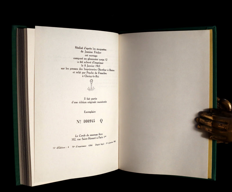 1963 Rare First Limited Edition #945 - La Planete des Singes (The Planet of the Apes) by Pierre Boulle.