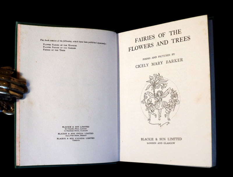 1950 Rare Cicely Mary Barker Book - FAIRIES OF THE FLOWERS AND TREES - 1st EDITION.