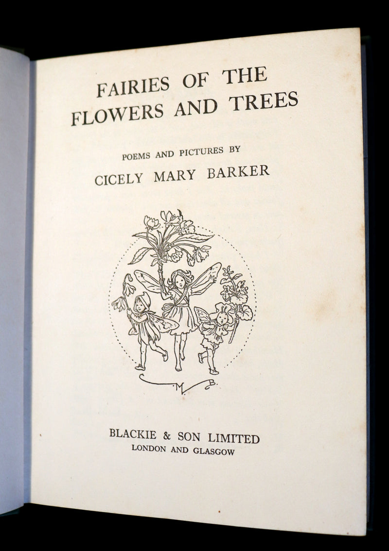 1950 Rare Cicely Mary Barker Book - FAIRIES OF THE FLOWERS AND TREES - 1st EDITION.