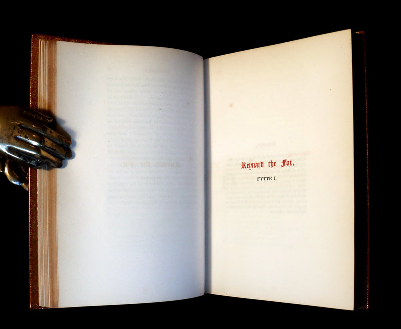 1845 Rare Book bound by the Monastery Hill bindery - REYNARD THE FOX. Medieval Fables.