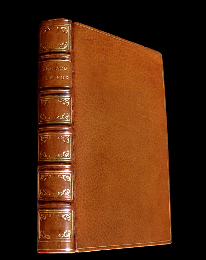 1845 Rare Book bound by the Monastery Hill bindery - REYNARD THE FOX. Medieval Fables.