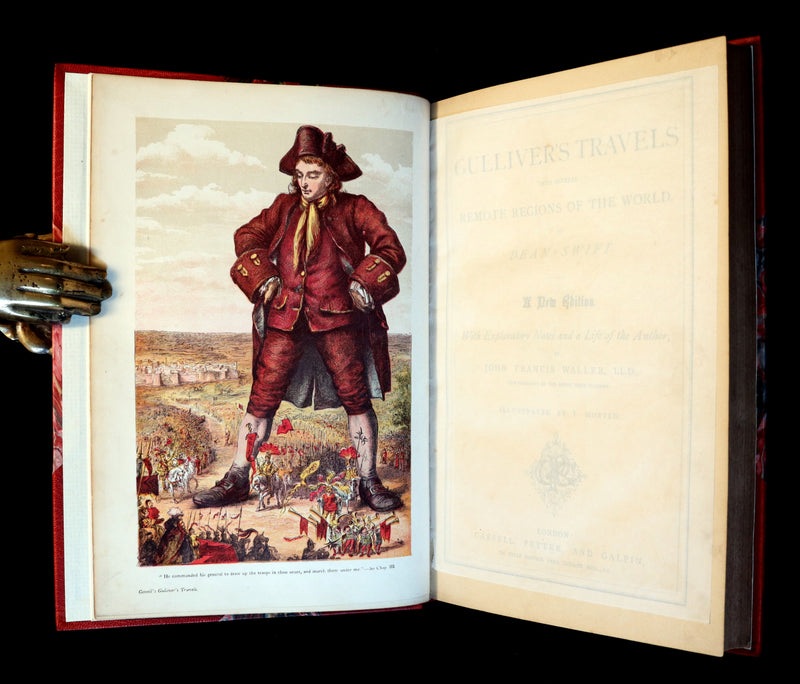 1870 Rare Victorian Book - GULLIVER's Travels Into Several Remote Nations of the World illustrated by Thomas Morten.