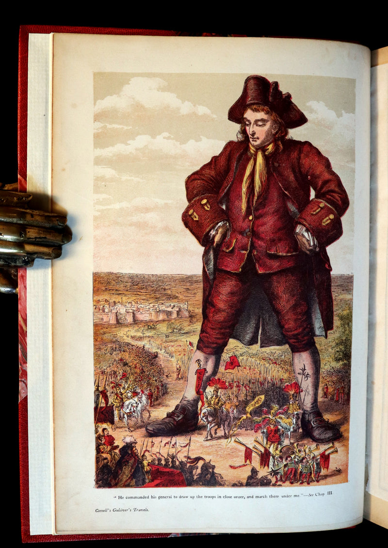 1870 Rare Victorian Book - GULLIVER's Travels Into Several Remote Nations of the World illustrated by Thomas Morten.
