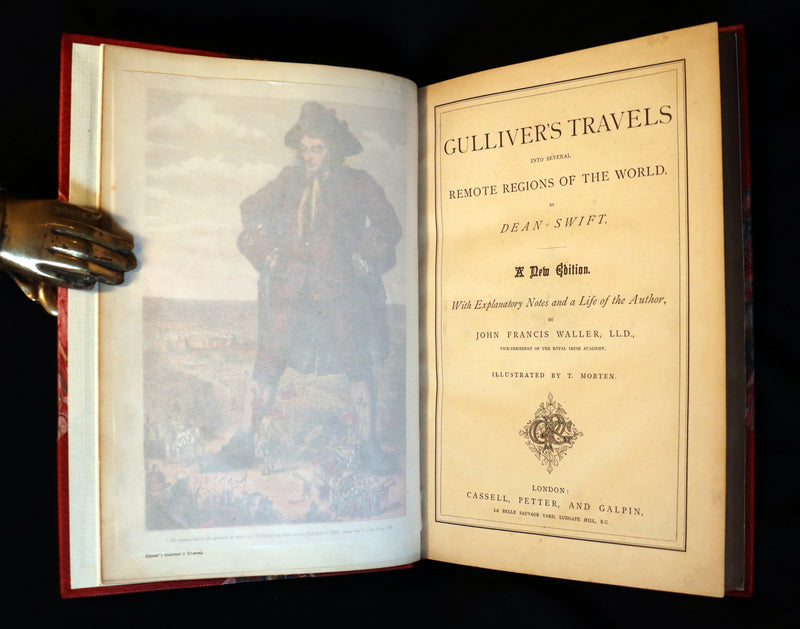 1870 Rare Victorian Book - GULLIVER's Travels Into Several Remote Nations of the World illustrated by Thomas Morten.