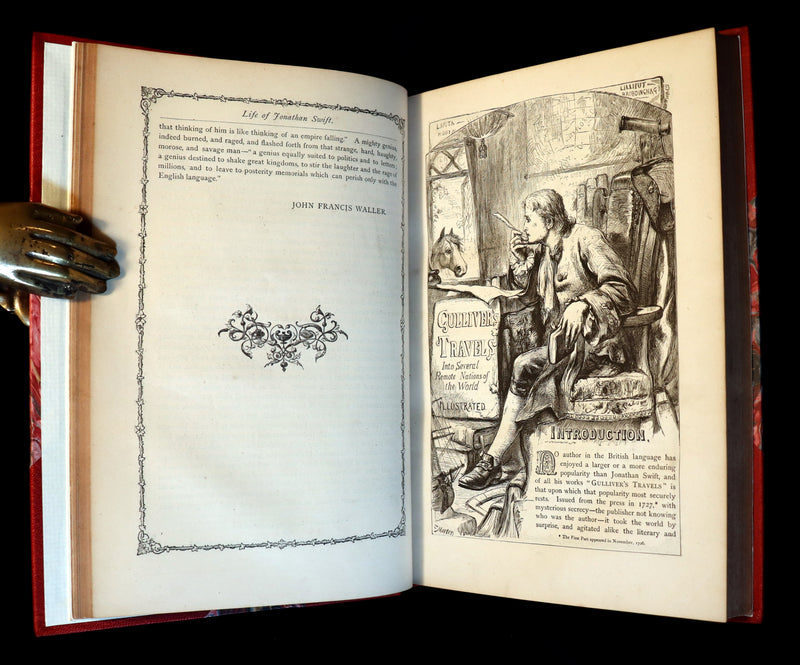 1870 Rare Victorian Book - GULLIVER's Travels Into Several Remote Nations of the World illustrated by Thomas Morten.