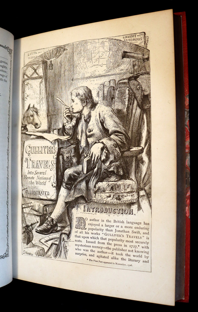 1870 Rare Victorian Book - GULLIVER's Travels Into Several Remote Nations of the World illustrated by Thomas Morten.