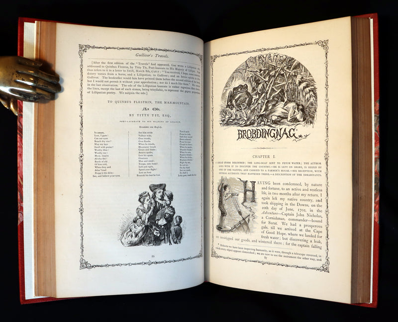 1870 Rare Victorian Book - GULLIVER's Travels Into Several Remote Nations of the World illustrated by Thomas Morten.