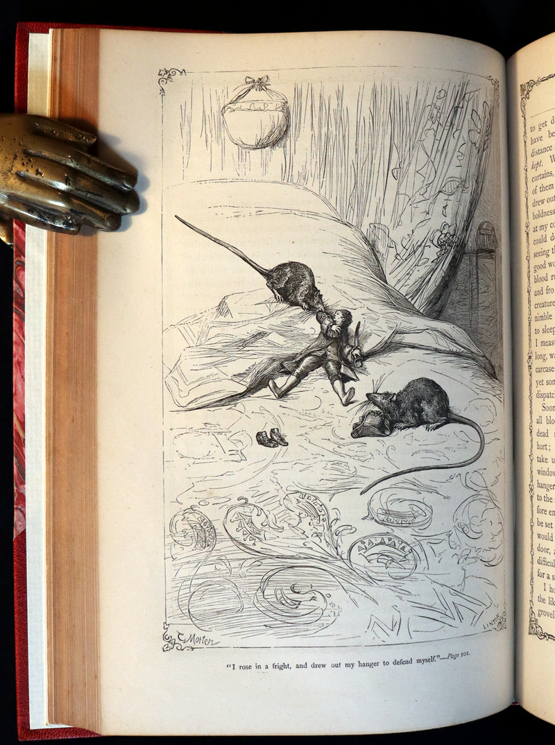 1870 Rare Victorian Book - GULLIVER's Travels Into Several Remote Nations of the World illustrated by Thomas Morten.